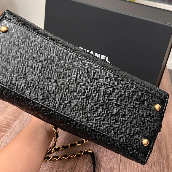 Brand New Coco Chanel Flapbag with handle, v b/black with dust bag and box. - Picture 13 of 15